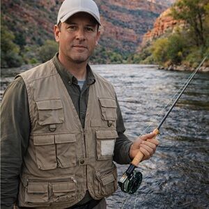 Magellan Sportswear Fishing Utility Vest XL Tan Cotton Multi Pocket Outdoor